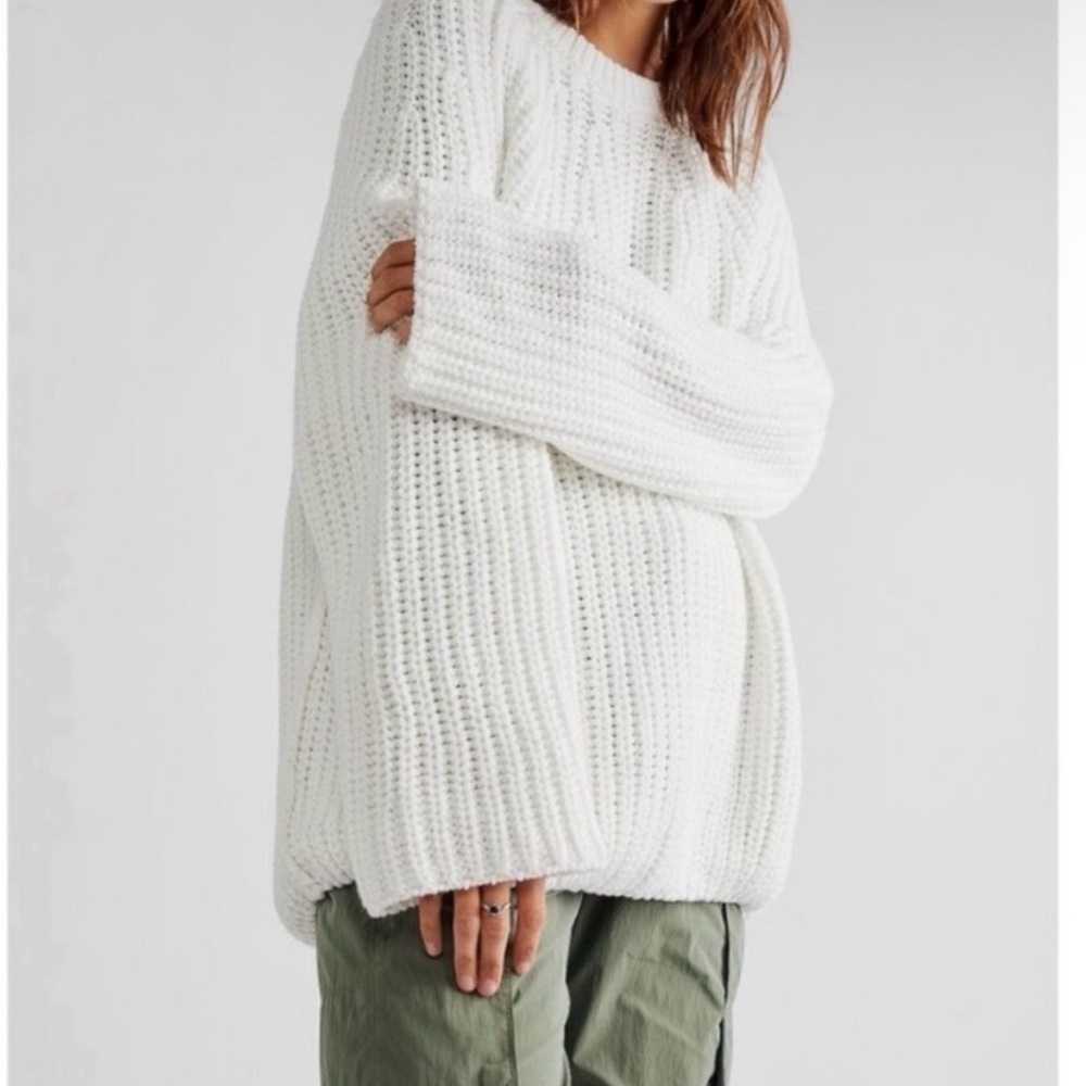 Free People Take me home White Knit Sweater - S
